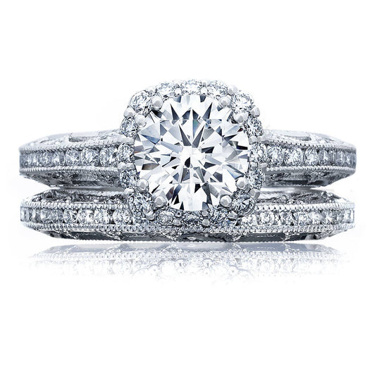 Reverse Crescent | Round with Cushion Bloom Engagement Ring 2618CU65
