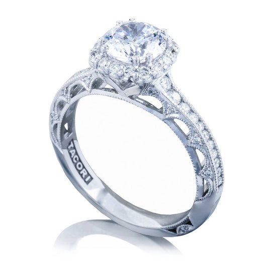 Reverse Crescent | Round with Cushion Bloom Engagement Ring 2618CU65