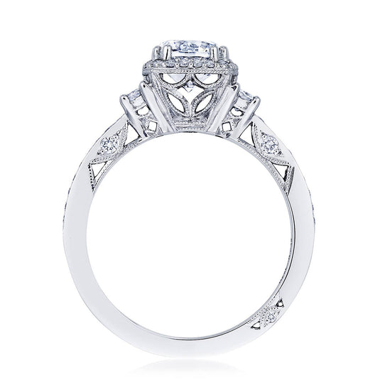 Dantela | Round with Cushion 3-Stone Engagement Ring 2662CU65