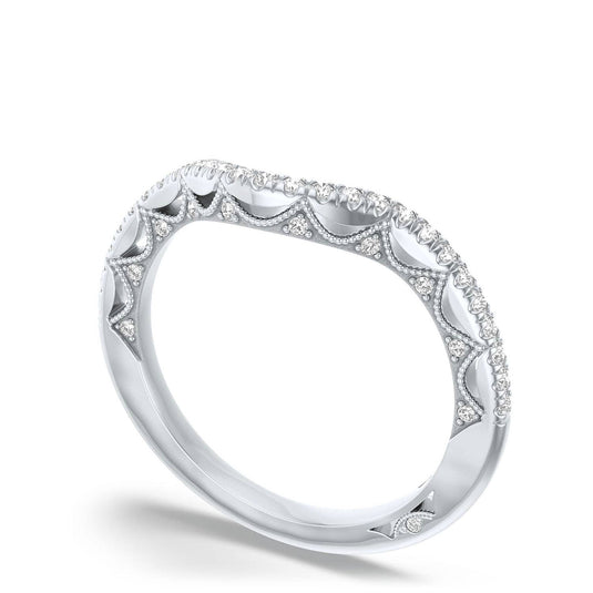 Lunetta Crescent | French Pavé Diamond Wedding Band 272017CB12
