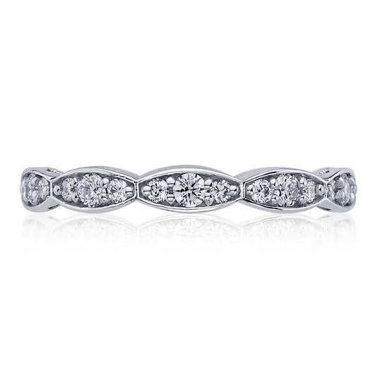 Sculpted Crescent | Marquise Design Wedding Band - 2.5mm 46-25ET