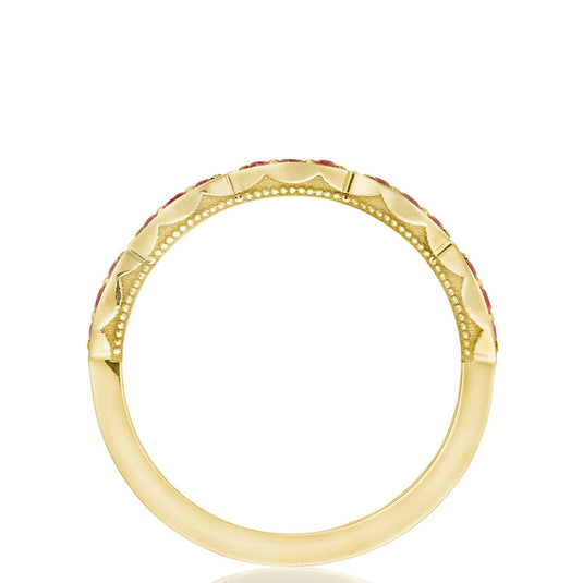 Sculpted Crescent | Marquise Design Wedding Band with Ruby 46-2ETRY