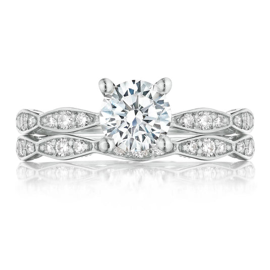 Sculpted Crescent | Round Solitaire Engagement Ring 46-2RD6