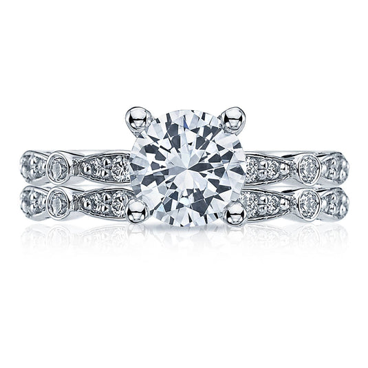 Sculpted Crescent | Round Solitaire Engagement Ring 47-2RD7