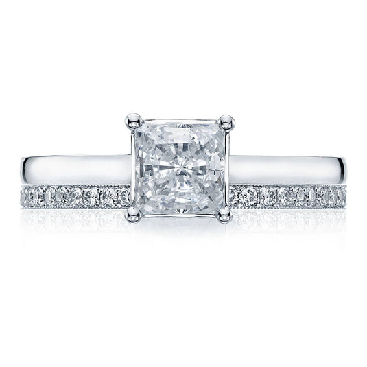 Sculpted Crescent | Princess Solitaire Engagement Ring 48PR55