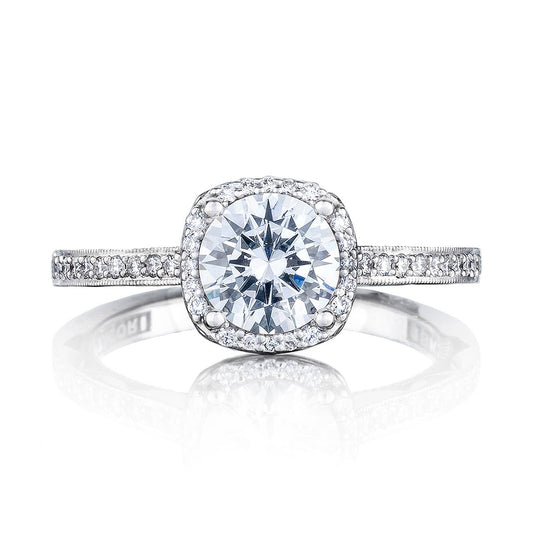 Sculpted Crescent | Round Bloom Engagement Ring 49CUP65