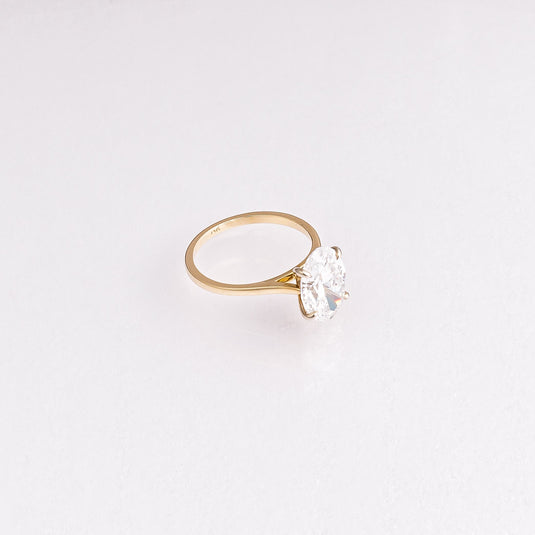 3.04 CT Oval Lab-Grown Diamond Two-Tone Engagement Ring
