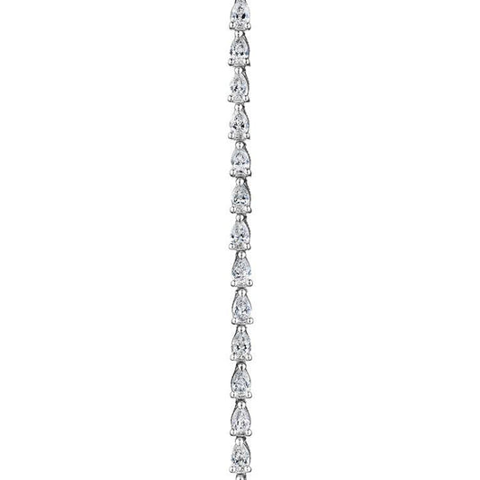 Stilla | Pear Diamond Tennis Necklace in 18k White Gold FN66916