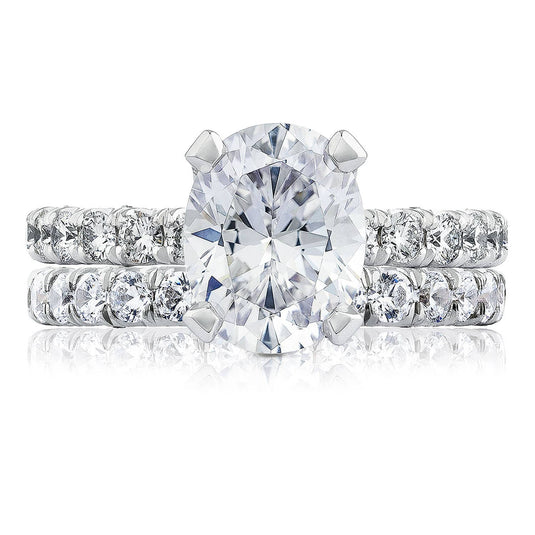 Petite Crescent | Oval Solitaire Engagement Ring HT254525OV95X75