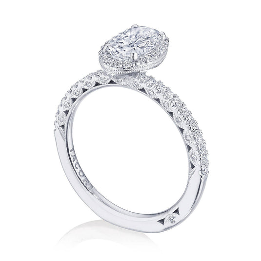 Petite Crescent | Oval Bloom Engagement Ring HT257215OV75X55Y