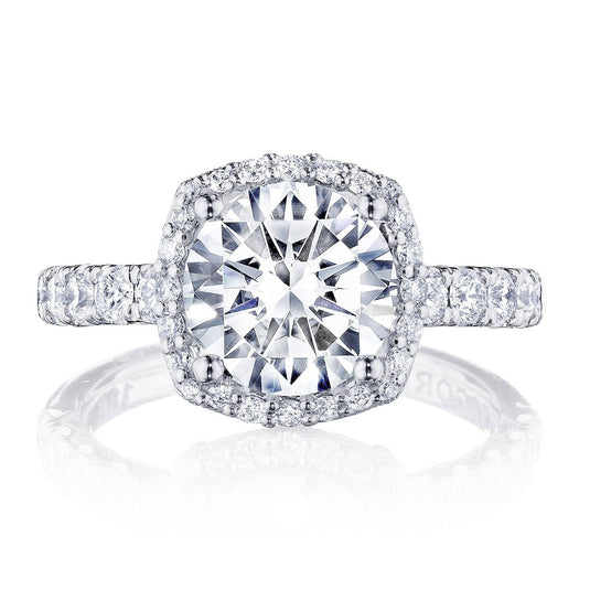 Petite Crescent | Round with Cushion Bloom Engagement Ring HT257225CU85Y