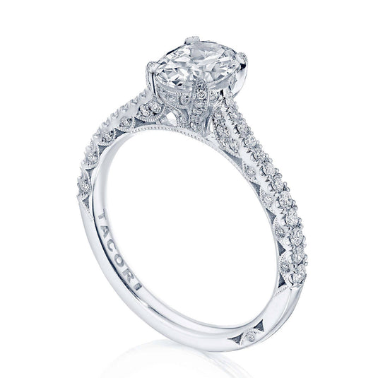 Petite Crescent | Oval Solitaire Engagement Ring HT2578OV75X55