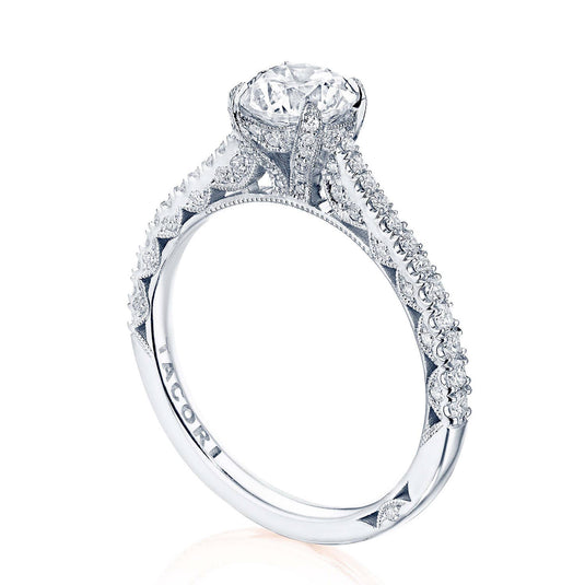 Petite Crescent | Round Solitaire Engagement Ring HT2578RD6