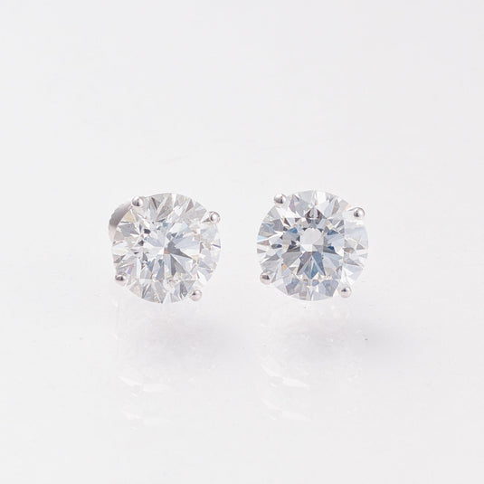 10ct Four-Prong Round Lab-Grown Diamond Stud Earrings in 14k White Gold